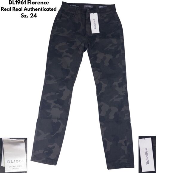 Camo Ankle Skinny Jeans L92007 Women's Size 24 DL1961 Florence Instasculpt - Picture 1 of 6
